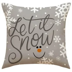 Weihnachtskissenbezug - Weihnachtsmann und Schneemann - Weihnachtsdekor