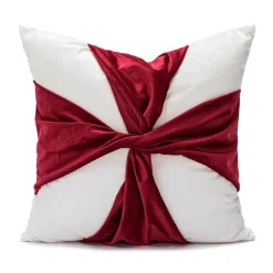Weihnachtskissenbezug aus Samt – Festliches Dekor mit roter Schleife
