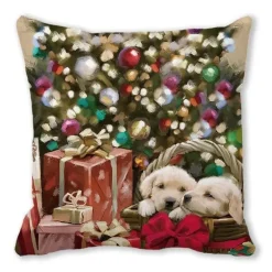 Weihnachts-Plüsch-Kissenbezug – Weihnachtsdekor, 45 x 45 cm