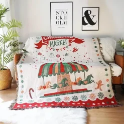 Weihnachtssofadecke - Weihnachtsdeko-Überwurf