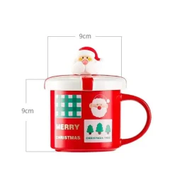 Weihnachtstasse aus Keramik mit Deckellöffel – festliche Weihnachtsgeschenktasse