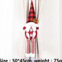 Weihnachtsvorhanghalter - Weihnachtsmann-Elch-Fensterdeko