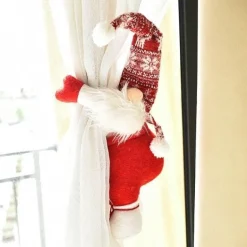 Weihnachtsvorhanghalter - Weihnachtsmann-Elch-Fensterdeko