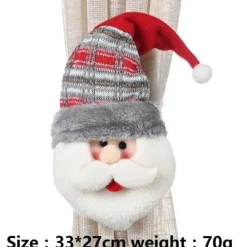 Weihnachtsvorhanghalter - Weihnachtsmann-Elch-Fensterdeko