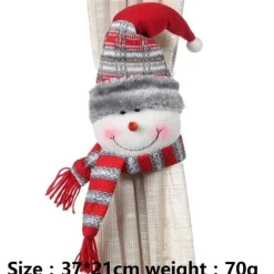 Weihnachtsvorhanghalter - Weihnachtsmann-Elch-Fensterdeko