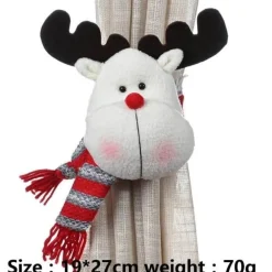 Weihnachtsvorhanghalter - Weihnachtsmann-Elch-Fensterdeko