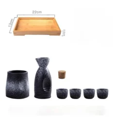 Wein- und Sake-Set aus Keramik mit Heizung – Elegantes Servierset