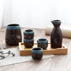 Wein- und Sake-Set aus Keramik mit Heizung – Elegantes Servierset
