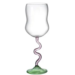 Weinglas im Retro-Look, hitzebeständig, 345 ml, Twister-Stiel