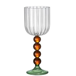 Weinglas im Retro-Look, hitzebeständig, 345 ml, Twister-Stiel