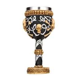 Weinglas mit gotischem Totenkopfmotiv, 200 ml, Cocktail-Trinkgefäß aus Kunstharz
