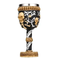 Weinglas mit gotischem Totenkopfmotiv, 200 ml, Cocktail-Trinkgefäß aus Kunstharz