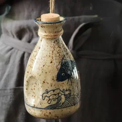 Weinspender-Set aus Keramik – kleiner Glaskrug