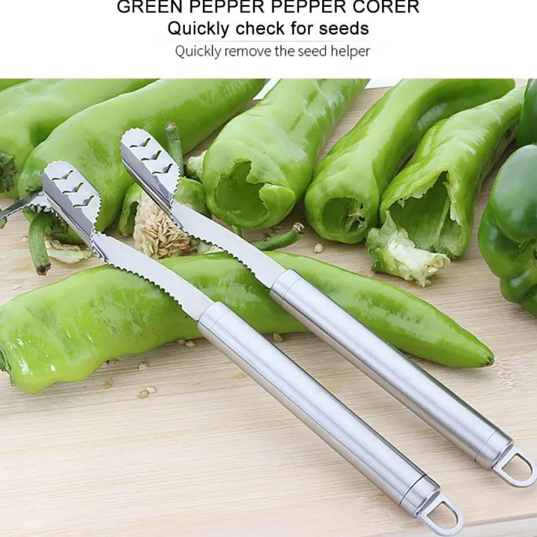 Werkzeug zum Entfernen von Chilisamen aus Edelstahl – Easy Pepper Deseeder