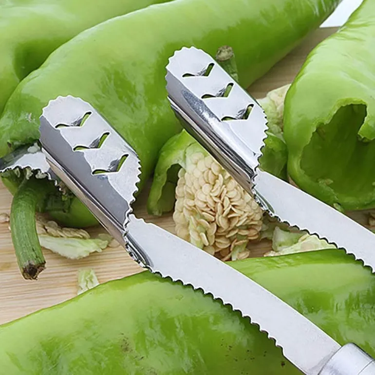 Werkzeug zum Entfernen von Chilisamen aus Edelstahl – Easy Pepper Deseeder