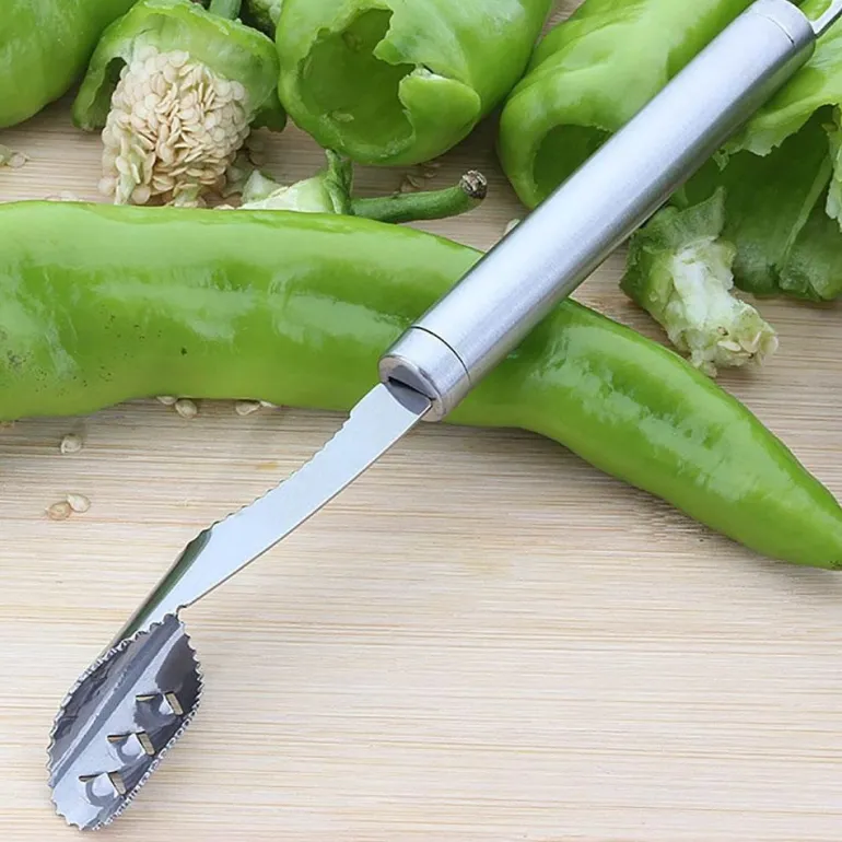 Werkzeug zum Entfernen von Chilisamen aus Edelstahl – Easy Pepper Deseeder