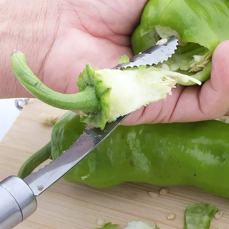 Werkzeug zum Entfernen von Chilisamen aus Edelstahl – Easy Pepper Deseeder