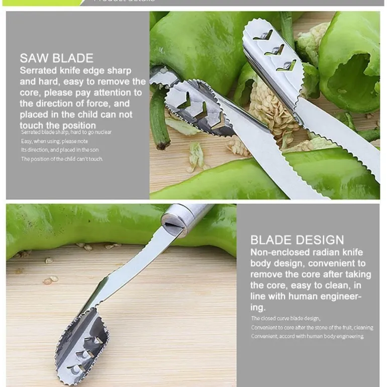Werkzeug zum Entfernen von Chilisamen aus Edelstahl – Easy Pepper Deseeder