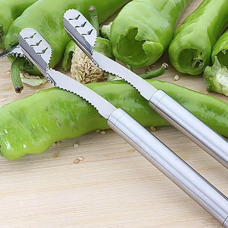 Werkzeug zum Entfernen von Chilisamen aus Edelstahl – Easy Pepper Deseeder