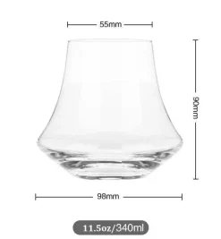Whiskybecher aus Kristallglas – Spirituosenbecher aus Glas mit dickem Boden