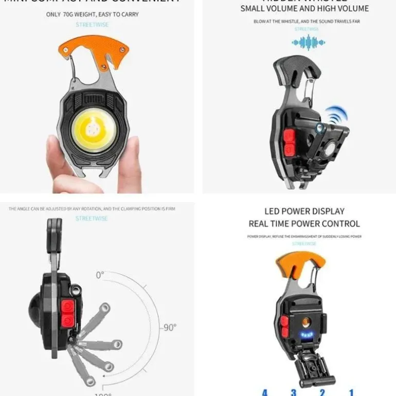 Wiederaufladbare COB-Arbeitsleuchte – Multifunktionale integrierte LED-Lampe