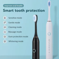 Wiederaufladbare elektrische Zahnbürste – 6 Vibrationen, Aufhellung und Mundpflege