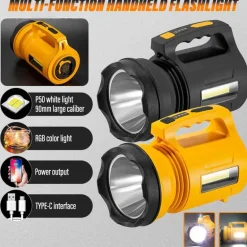 Wiederaufladbare Hochleistungs-LED-Taschenlampe – Kompakte multifunktionale Außenleuchte