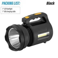 Wiederaufladbare Hochleistungs-LED-Taschenlampe – Kompakte multifunktionale Außenleuchte