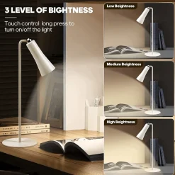 Wiederaufladbare LED-Schreibtischlampe – einstellbares rotierendes Licht