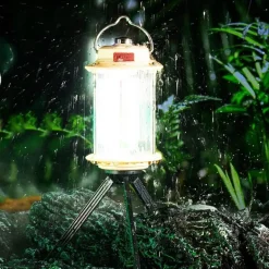 Wiederaufladbare tragbare Stativlaterne mit dimmbarem Licht für den Einsatz im Campingbereich