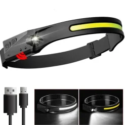 Wiederaufladbare USB-LED-Stirnlampe – Freihändiges Sensorlicht
