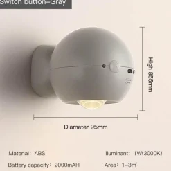 Wiederaufladbare Wandlampe mit Bewegungssensor – Smart Home-Beleuchtungslösung