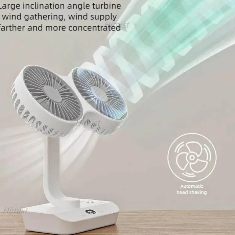 Wiederaufladbarer Campingventilator – Leichter Outdoor-Kühler mit zwei Flügeln