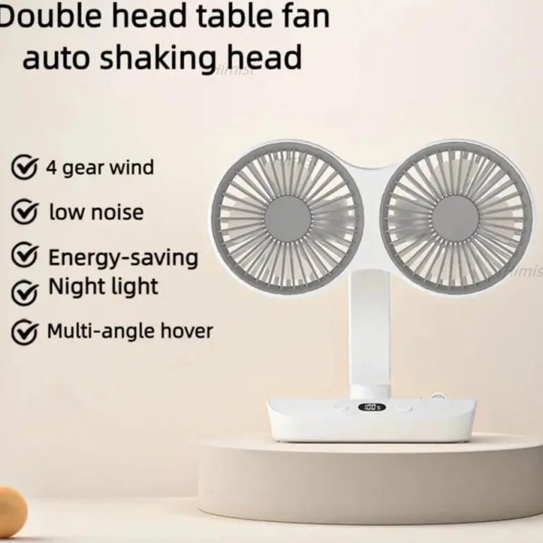 Wiederaufladbarer Campingventilator – Leichter Outdoor-Kühler mit zwei Flügeln