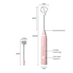 Wiederaufladbarer Handrührer - Elektrischer Mixer mit 3 Geschwindigkeiten