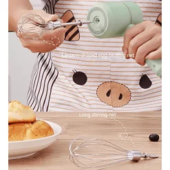 Wiederaufladbarer 3-in-1-Küchenmixer in Pastell – automatischer Mixer und Küchenmaschine