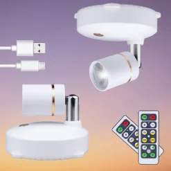 Wiederaufladbarer intelligenter LED-Strahler – Licht mit Fernbedienung