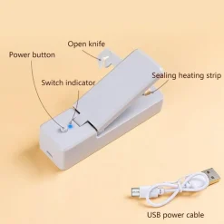 Wiederaufladbarer USB-Lebensmittelversiegeler - Tragbares Vakuumiergerät