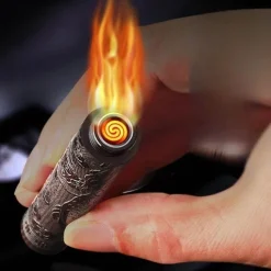 Wiederaufladbares Feuerzeug aus Holz im Vintage-Stil – ultradünnes, winddichtes Design