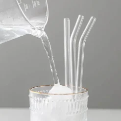 Wiederverwendbare Glasstrohhalme – Umweltfreundlich mit Reinigungsbürsten