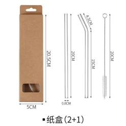 Wiederverwendbare Glasstrohhalme – Umweltfreundlich mit Reinigungsbürsten