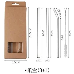 Wiederverwendbare Glasstrohhalme – Umweltfreundlich mit Reinigungsbürsten