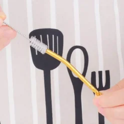 Wiederverwendbarer Löffelstrohhalm mit langem Griff – umweltfreundlicher Trinkhalm