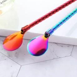 Wiederverwendbarer Löffelstrohhalm mit langem Griff – umweltfreundlicher Trinkhalm