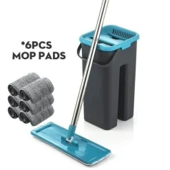 Wiederverwendbarer Mikrofaser-Flachmopp – waschbares Reinigungswerkzeug