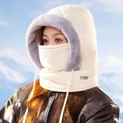 Winddichte, isolierte Gesichtsbedeckung mit Kapuze für den Winter – warmer Schutz