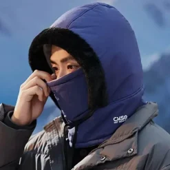 Winddichte, isolierte Gesichtsbedeckung mit Kapuze für den Winter – warmer Schutz