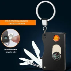 Winddichtes, flammenloses Feuerzeug – Multifunktionswerkzeug mit USB-Aufladung