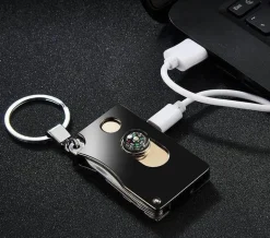 Winddichtes, flammenloses Feuerzeug – Multifunktionswerkzeug mit USB-Aufladung