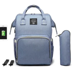 Windelrucksack für Mütter und Babys mit großer Kapazität – multifunktionales USB-Design
